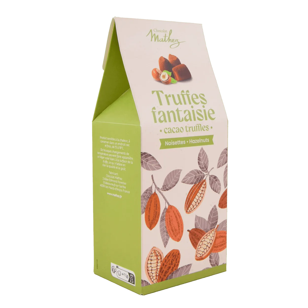 Mathez Natural étui truffes cacao fantaisie 200g