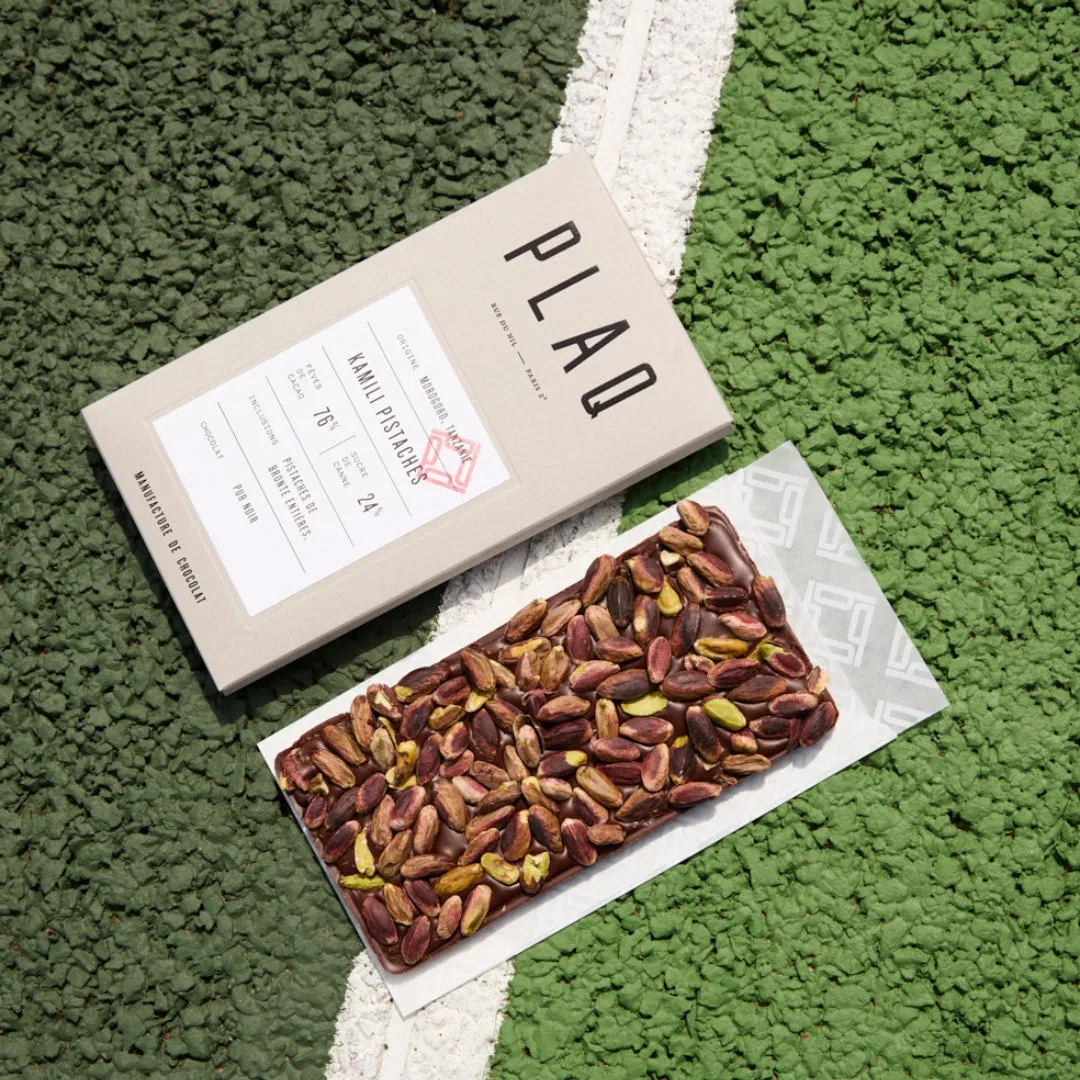 PLAQ Kamili Pistaches tablette chocolat noir