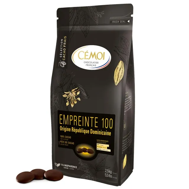 Cémoi Empreinte 100 chocolat de couverture pâte cacao 2,5 kg pur