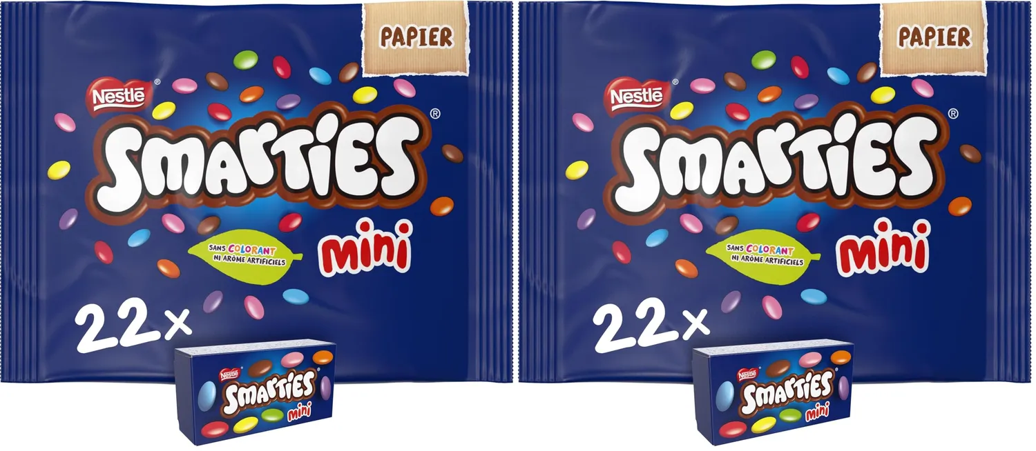 Smarties Mini bonbons chocolat au lait 315g familial colorés naturels