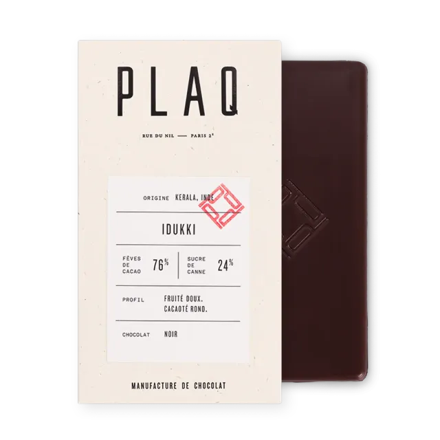 PLAQ Noir Idukki 76% tablette pain grillé épicé