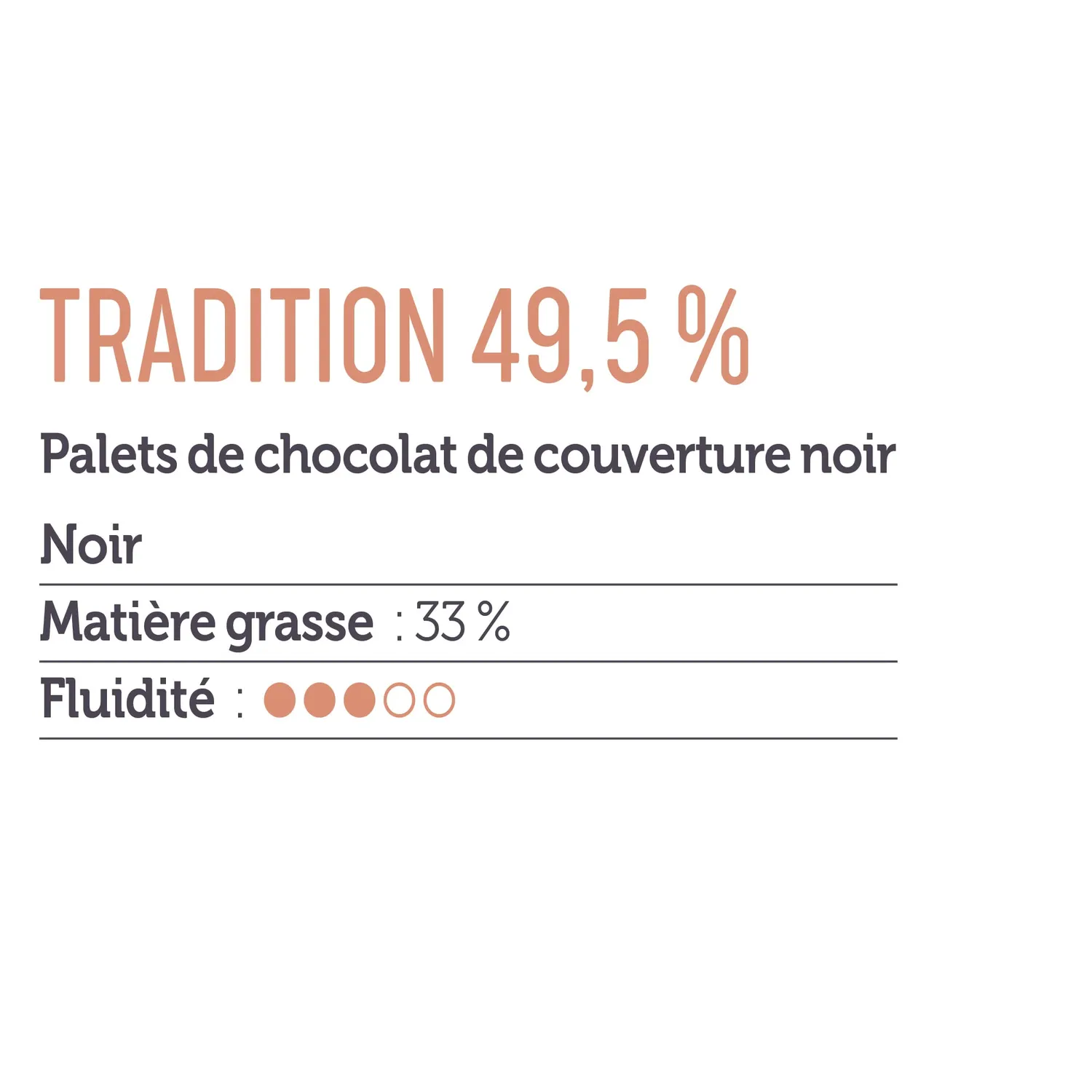 Cémoi Tradition 49,5% palets chocolat noir 5 kg pur beurre cacao