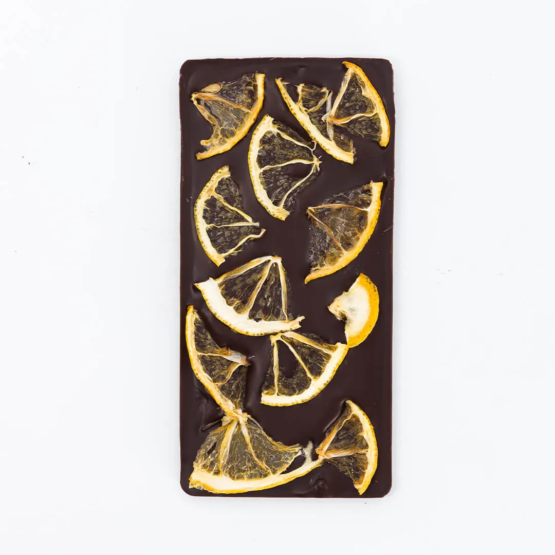 Plaq Maya Mountain Citron Meyer tablette chocolat noir