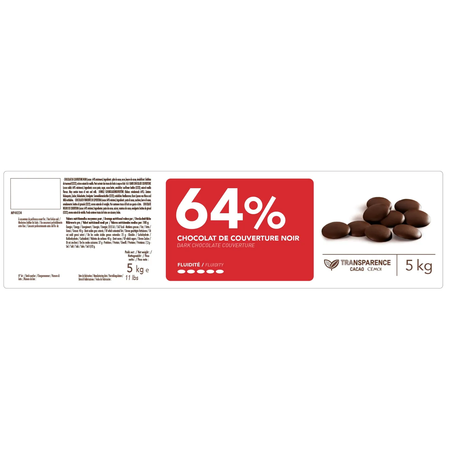 Cémoi Tradition Palets Couverture Noir 64% 5 kg