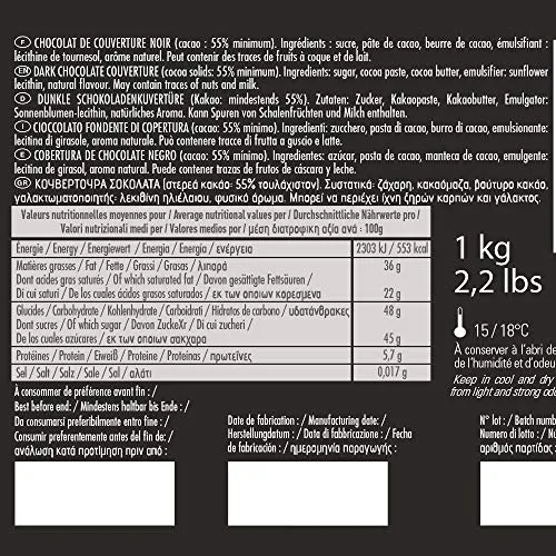 Cémoi Succession 55% palets chocolat noir 1 kg