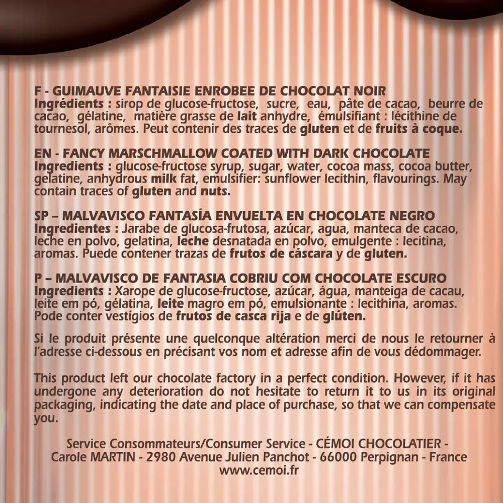 Cémoi Petit Ourson guimauve chocolat noir 180g moelleux