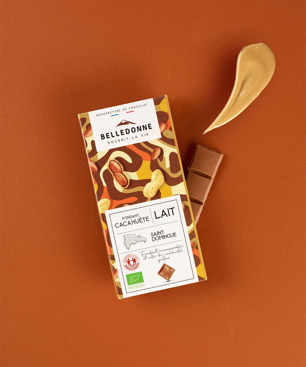 Belledonne tablette chocolat lait cacahuète 80 g bio
