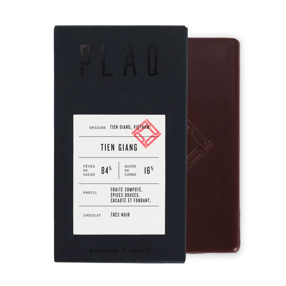 PLAQ Tien Giang 84% tablette chocolat noir fruité