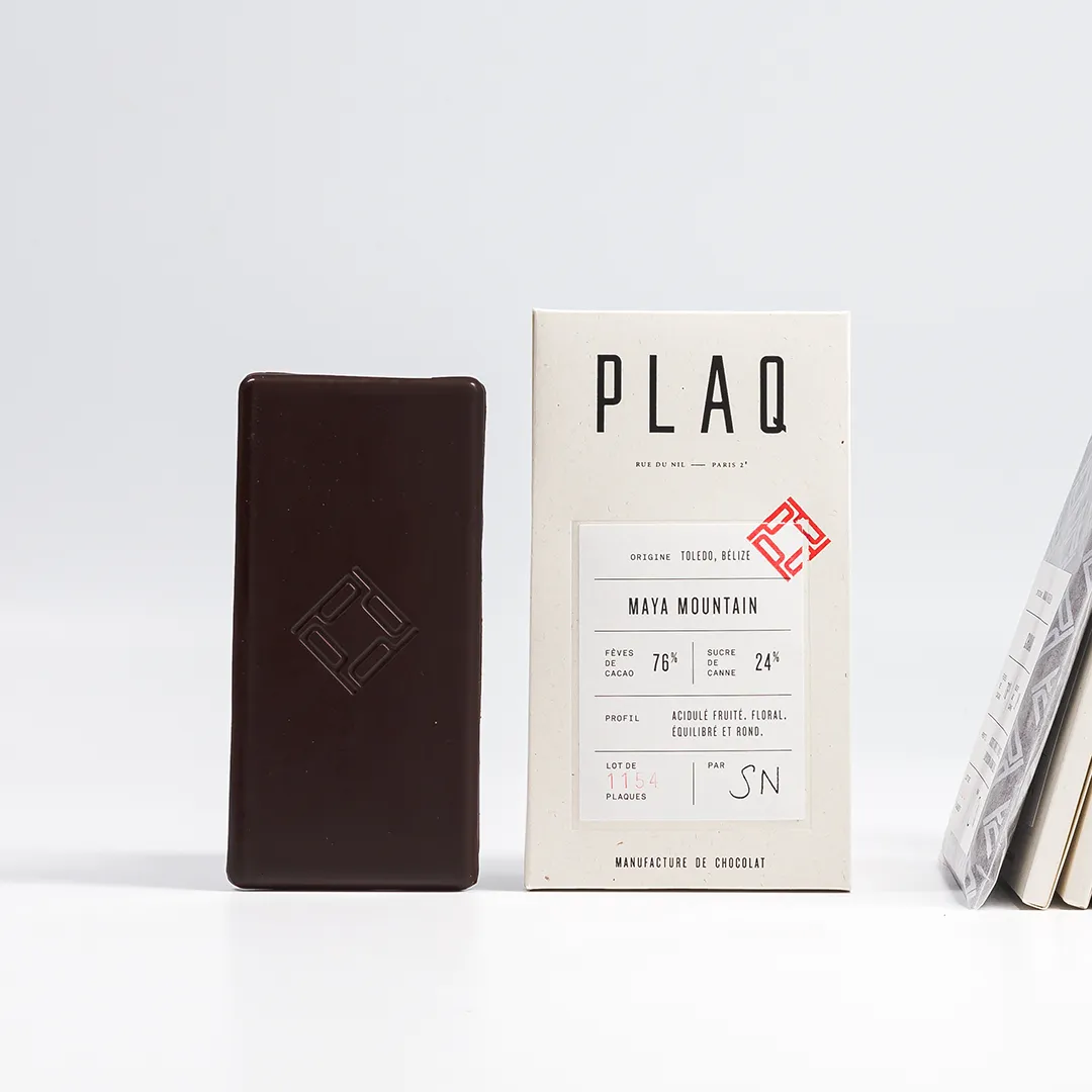 Plaq Noir Maya Mountain 76% tablette chocolat fruite