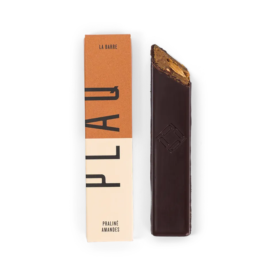 Plaq Kamili barre praliné amandes chocolat noir