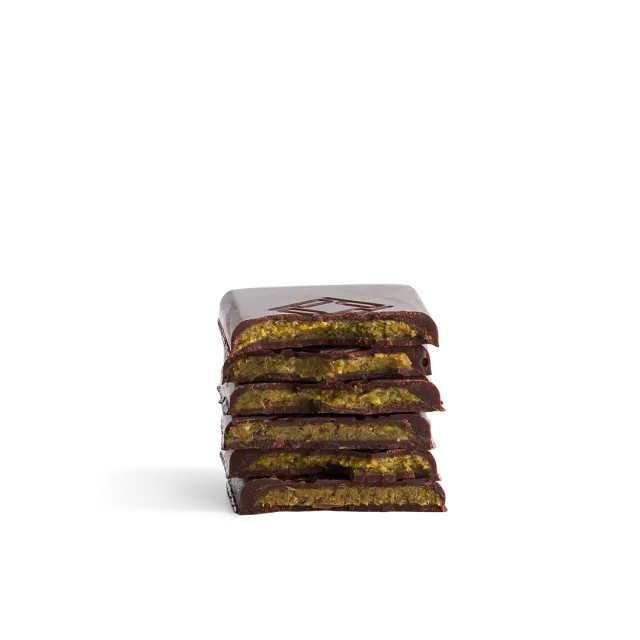 Plaq Nano Pur Noir boîte 24 praliné pistaches