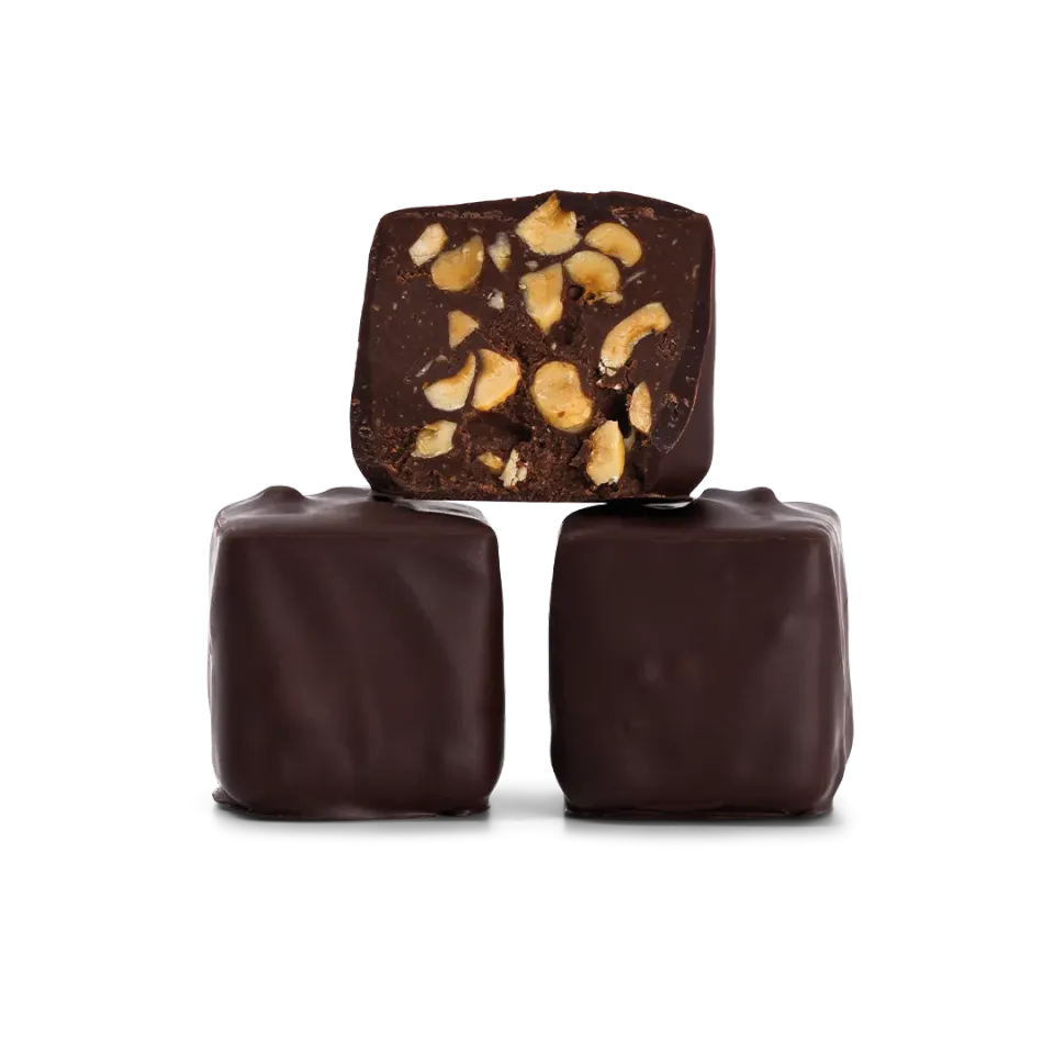 PLAQ Rocher Noir Praliné Noisettes rocher chocolat