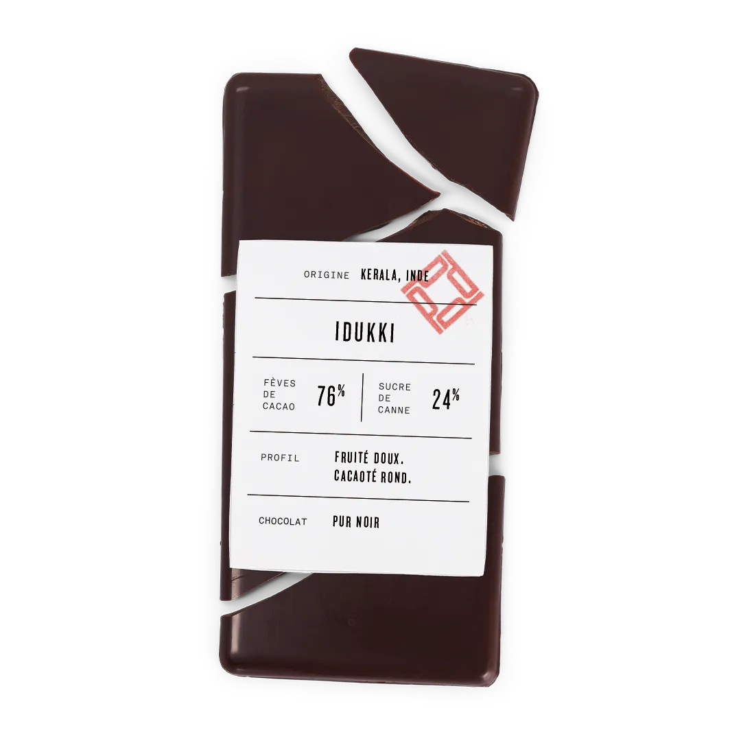 PLAQ Noir Idukki 76% tablette pain grillé épicé
