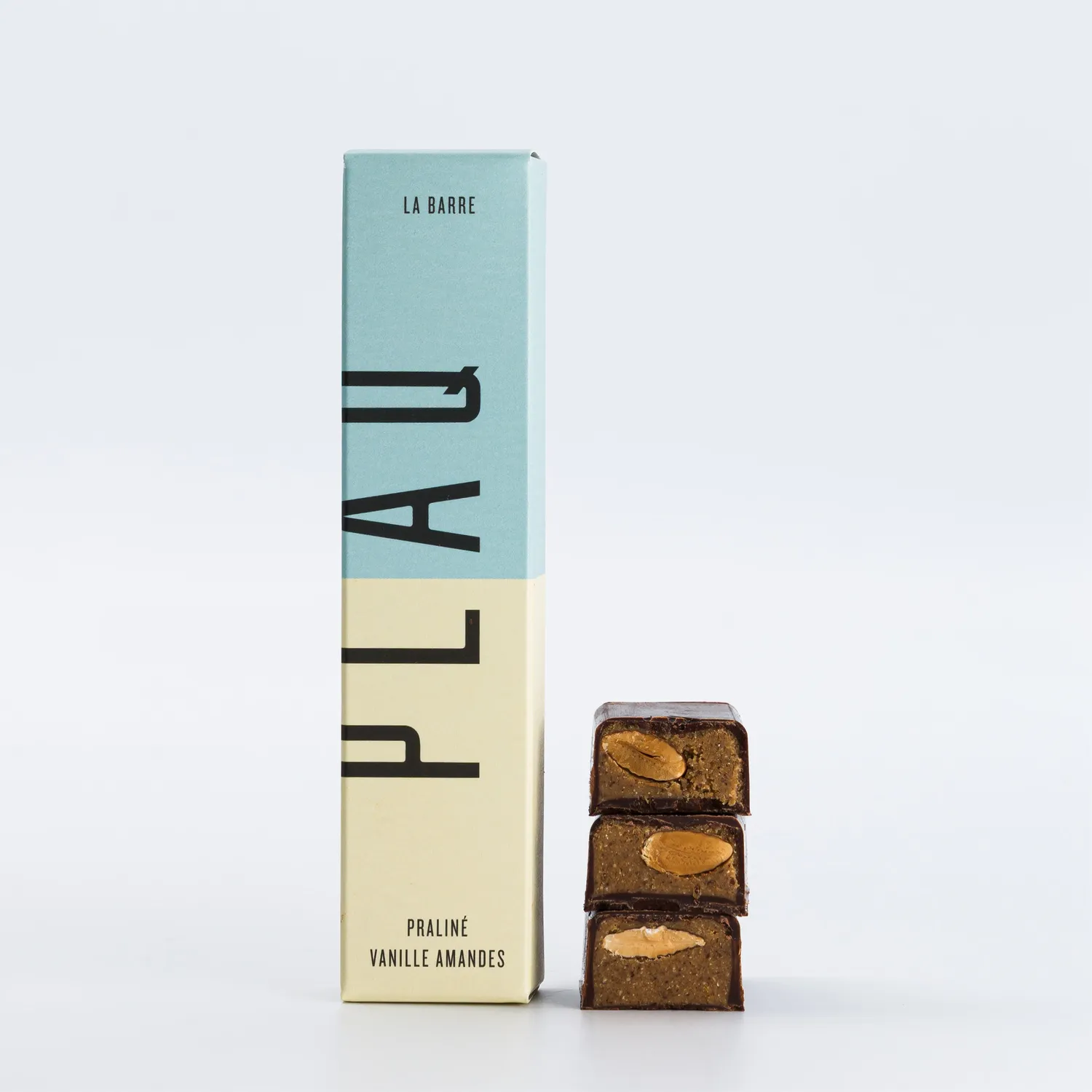 PLAQ Barre Chocolat Lait Vanille Praliné Amandes