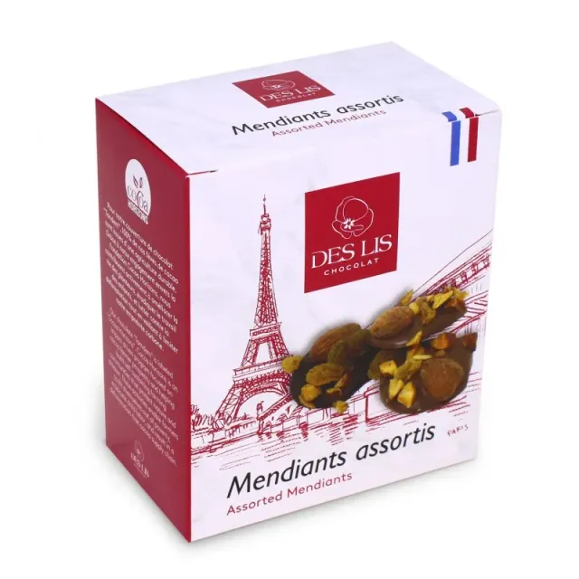Des Lis Chocolat mendiants assortis étui cube 150g
