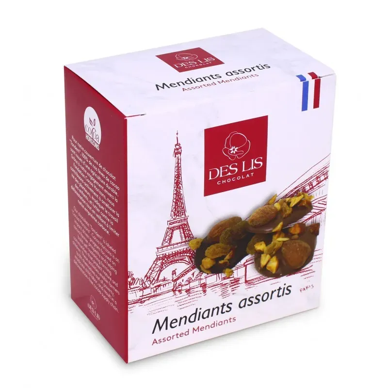 Des Lis Chocolat mendiants assortis étui cube 150g