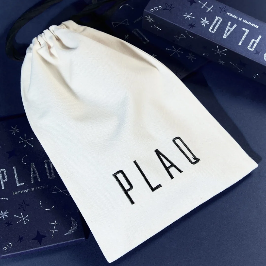 PLAQ pochon coton épais brodé réutilisable