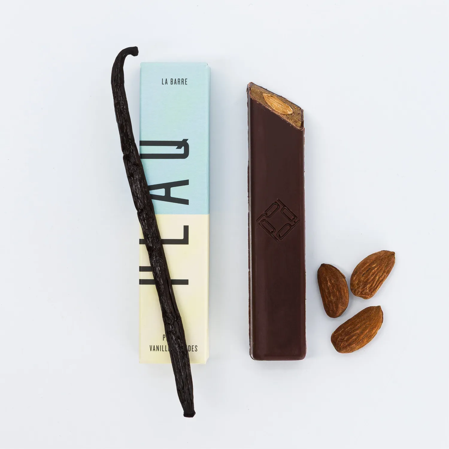 PLAQ Barre Chocolat Lait Vanille Praliné Amandes