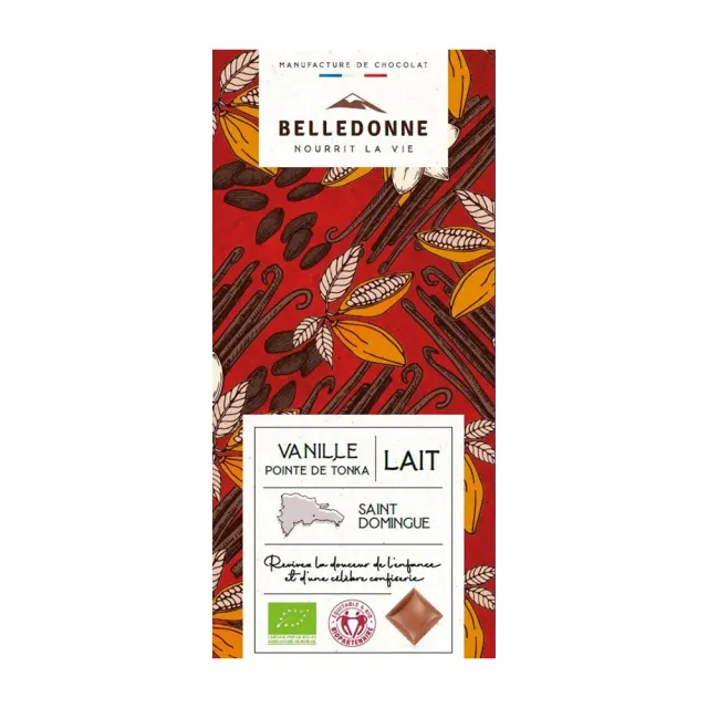 Belledonne Lait Vanille Tonka tablette chocolat 100 g douce