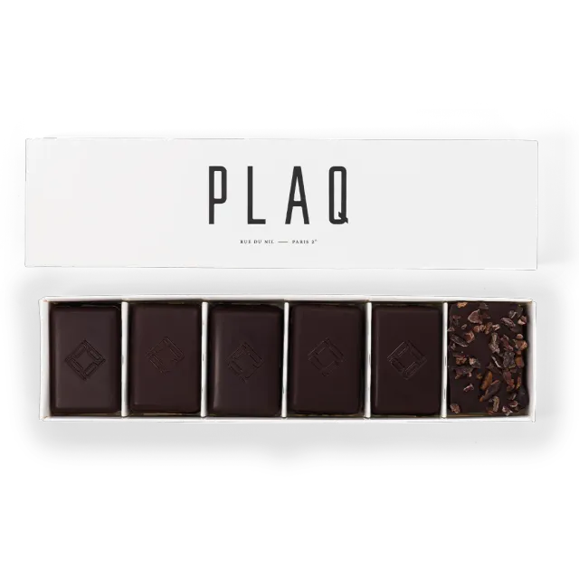 PLAQ Nano boîte découverte 45 chocolat noir 6 arômes