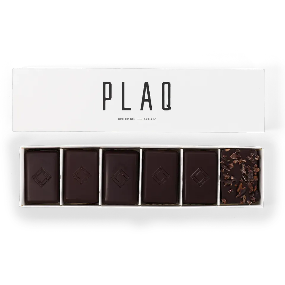 PLAQ Nano boîte découverte 45 chocolat noir 6 arômes