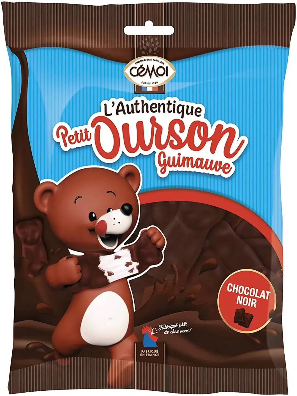 Cémoi Petit Ourson guimauve chocolat noir 180g moelleux