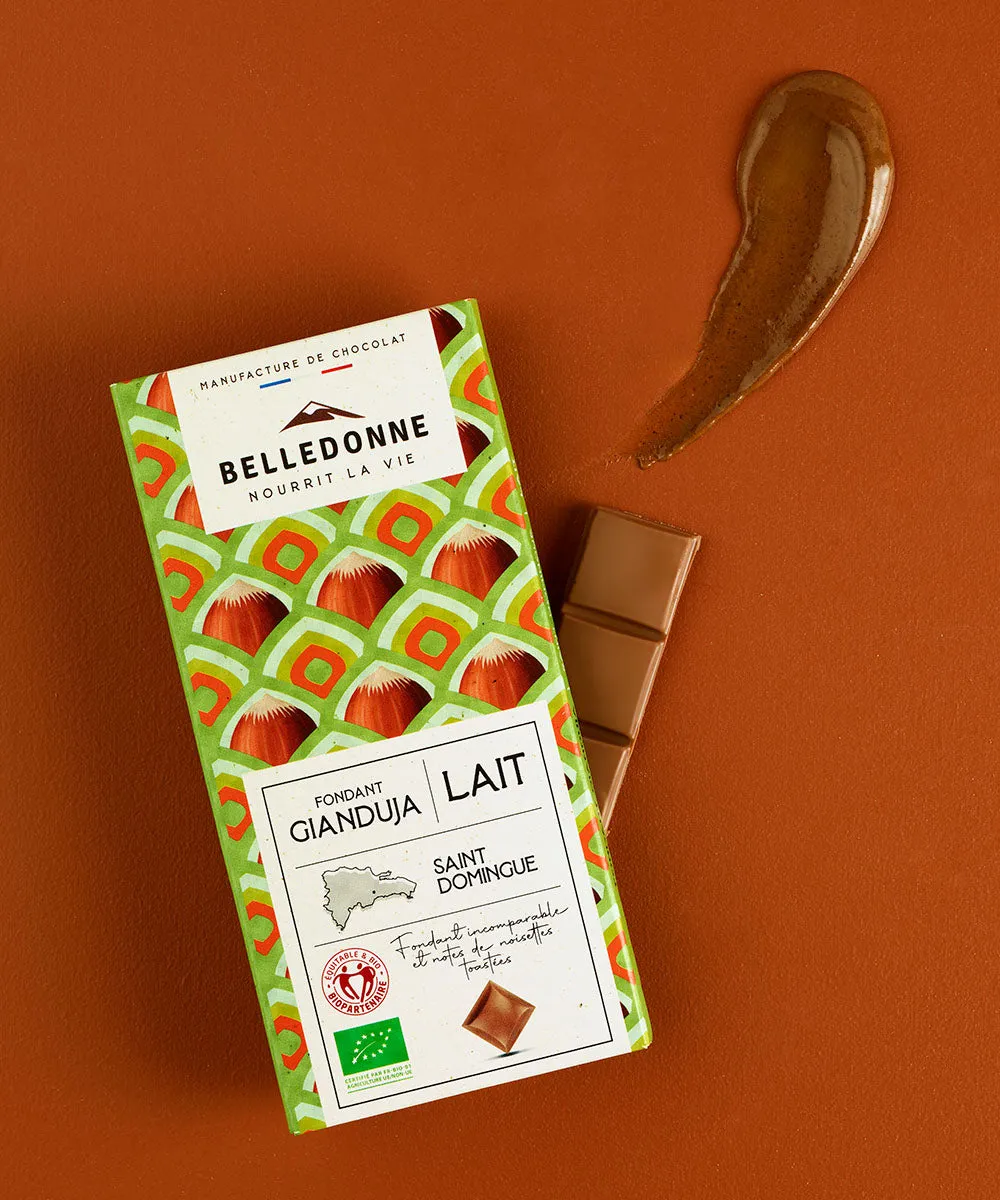 Belledonne Tablette chocolat lait gianduja 80 g noisette