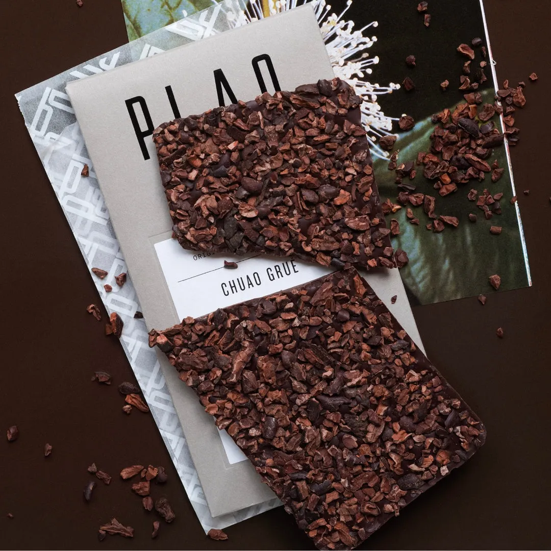 Plaq Chuao tablette chocolat noir 76% grué