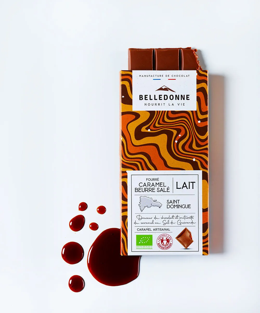 Belledonne Tablette Fourrée Lait Caramel Chocolat 80 g Beurre Salé