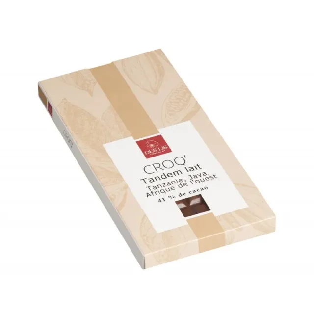 Des Lis Chocolat Tandem tablette lait 41% cacao 100 g douce
