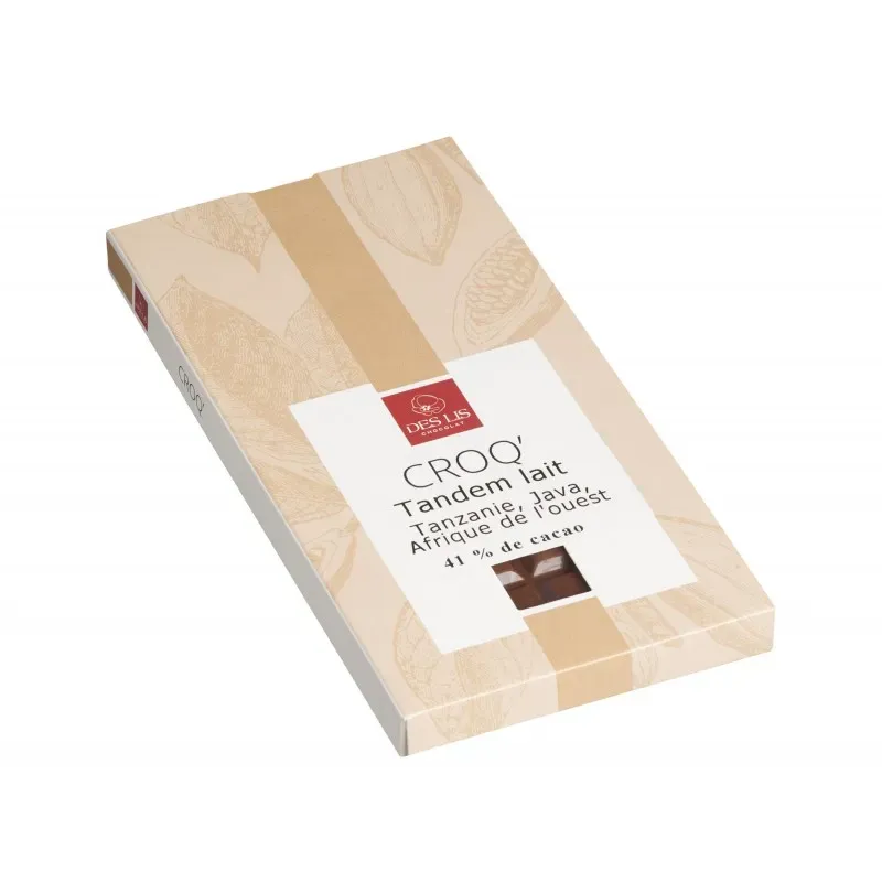 Des Lis Chocolat Tandem tablette lait 41% cacao 100 g douce
