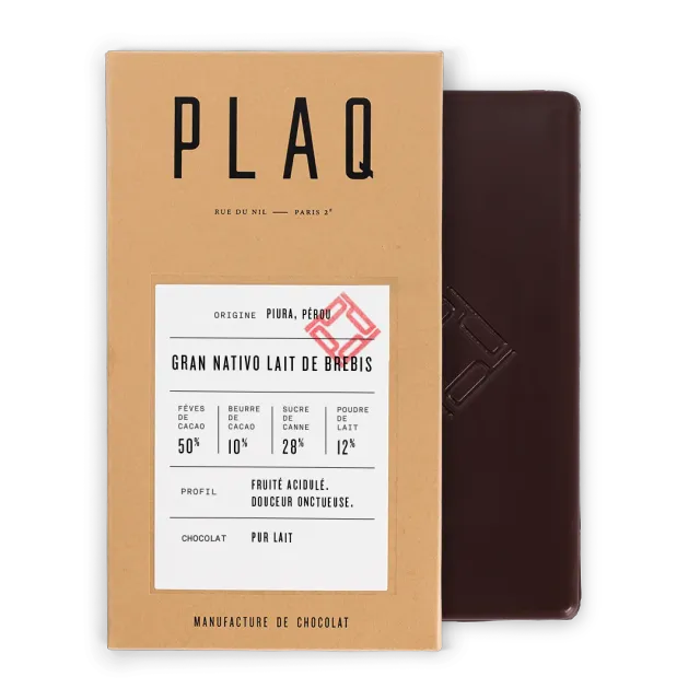 Plaq Gran Nativo tablette chocolat lait brebis fruité
