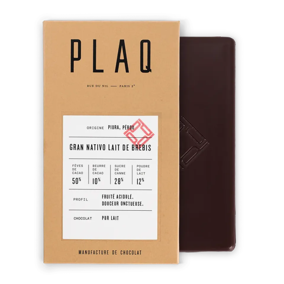 Plaq Gran Nativo tablette chocolat lait brebis fruité
