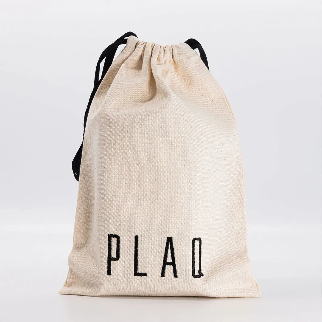 PLAQ pochon coton épais brodé réutilisable