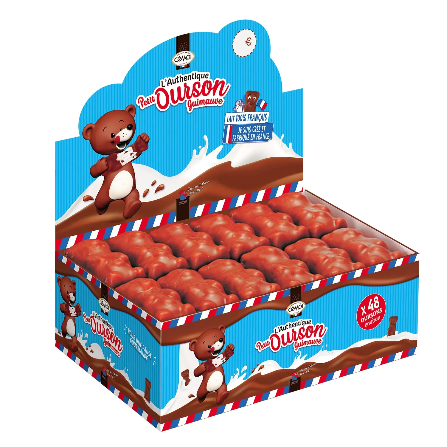 Cémoi Petit Ourson guimauve chocolat au lait 48 pièces moelleux