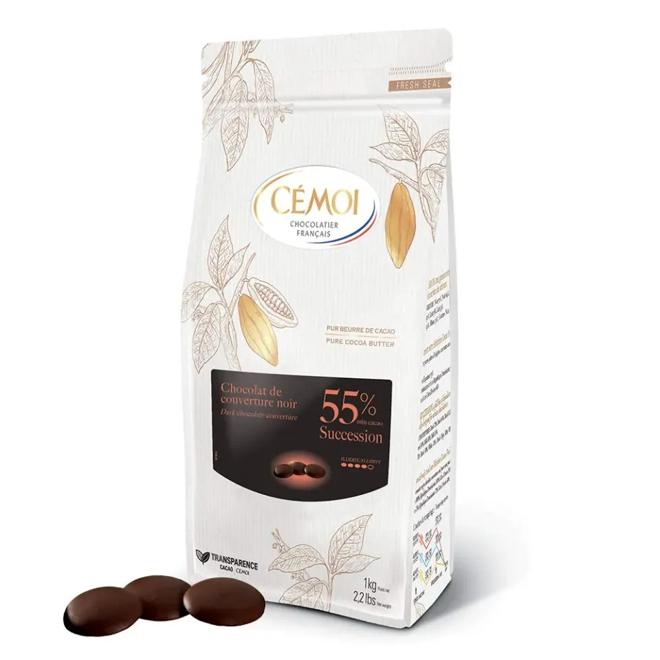 Cémoi Succession 55% palets chocolat noir 1 kg