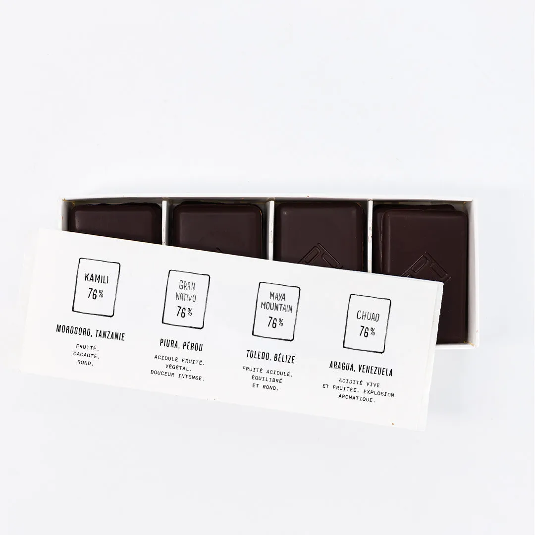 Plaq Nano boîte 32 chocolats noirs artisanaux