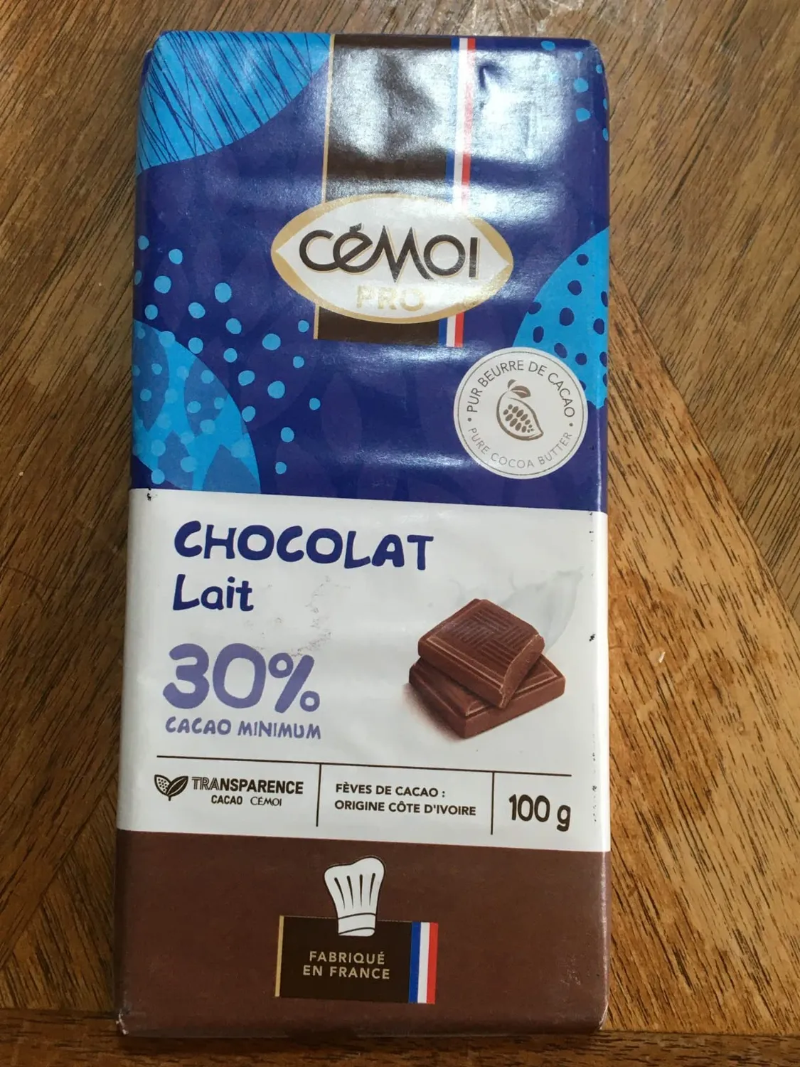 Cémoi Tablette Dégustation Chocolat au Lait 30% tablette 100 g doux