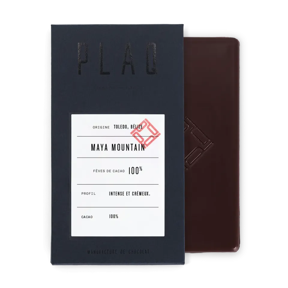PLAQ Très Noir Tablette Chocolat 100% Maya Mountain