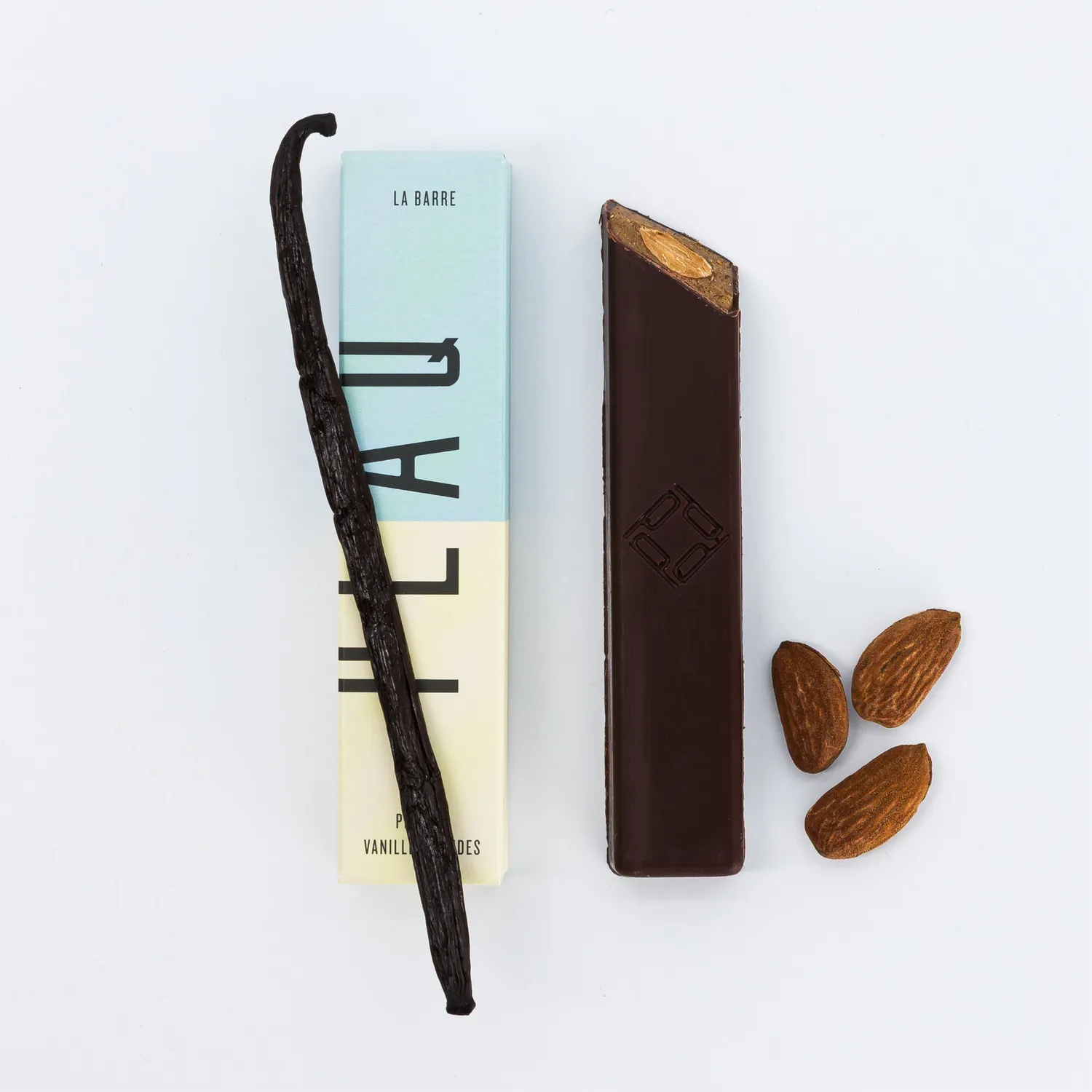 PLAQ Barre vanille praliné amandes noir