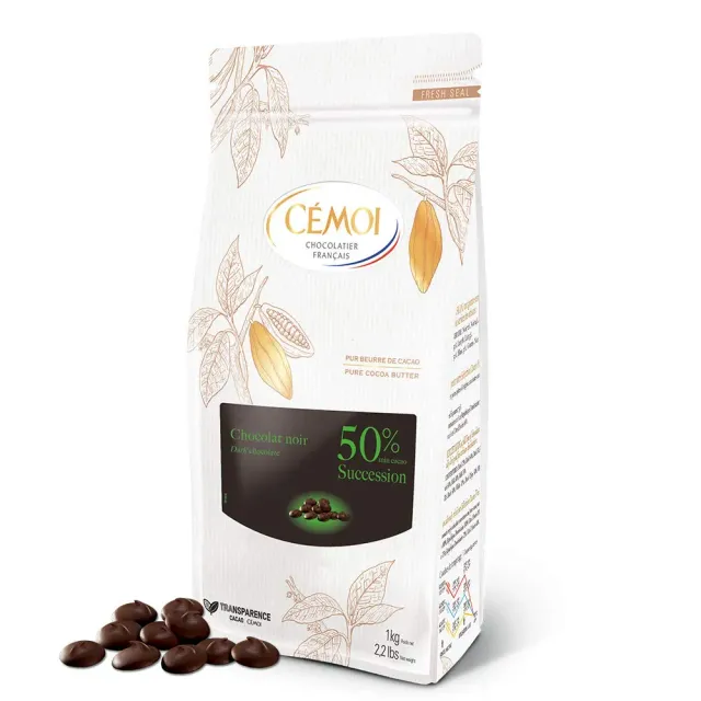 Cémoi Succession 50% chocolat noir ganache 1 kg fluide