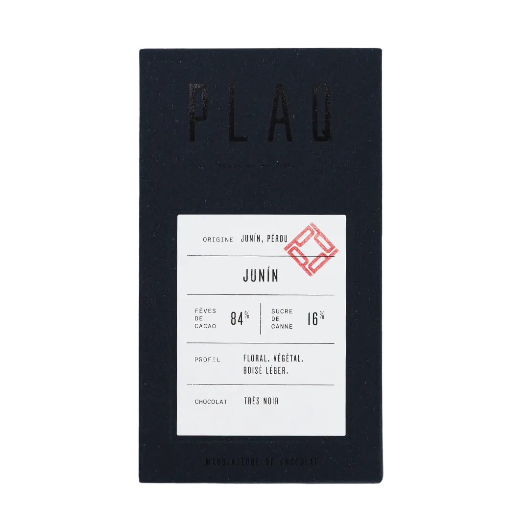 Plaq Très Noir Junin 84% tablette chocolat noir Pérou