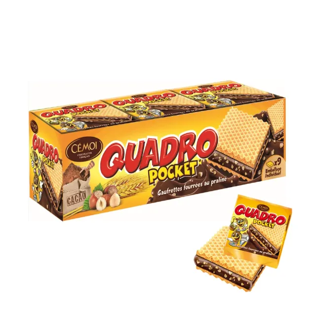 Cémoi Quadro Pocket Gaufrettes Praliné Cacao 187 g