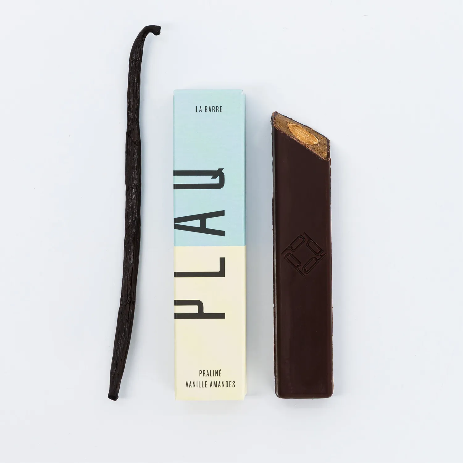 PLAQ Barre vanille praliné amandes noir