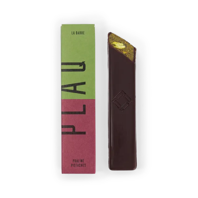 Plaq Kamili barre praliné pistaches chocolat noir