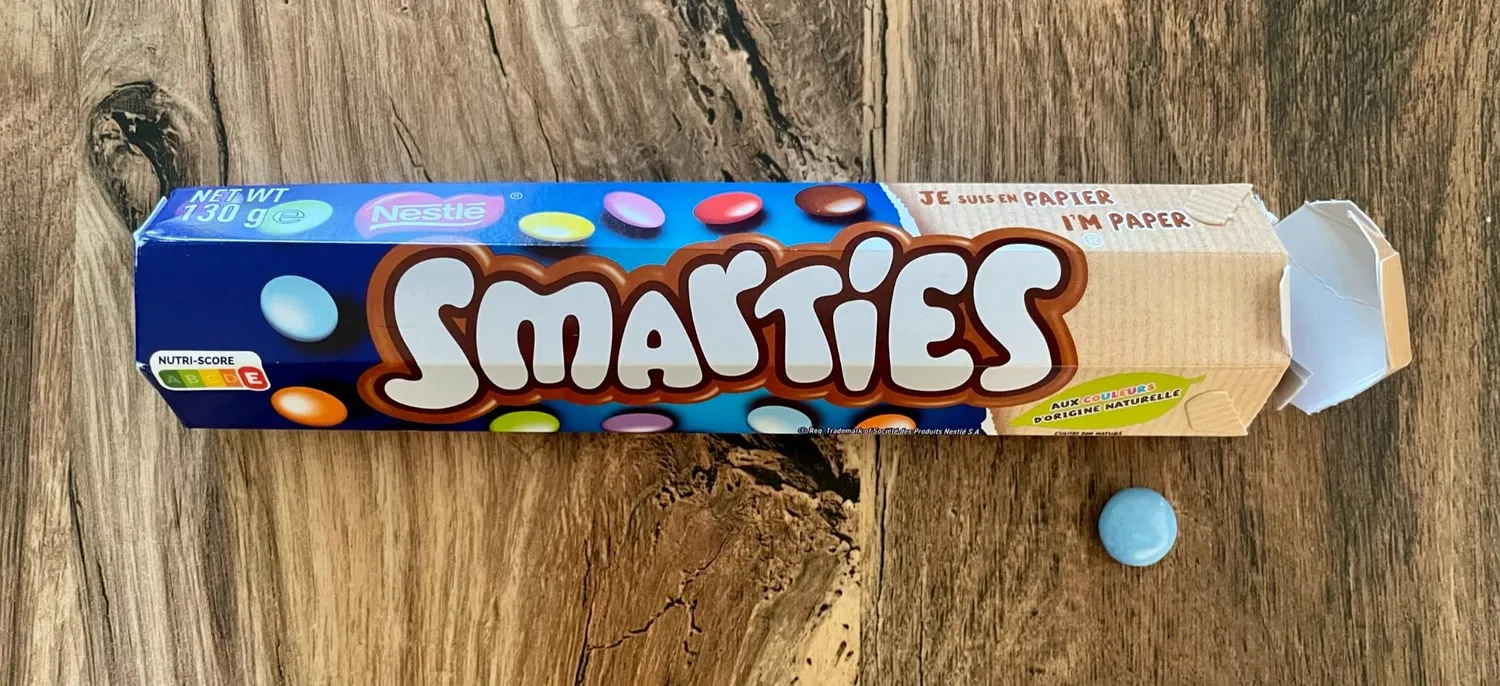 Smarties Tube géant bonbons chocolat au lait 130g huit couleurs