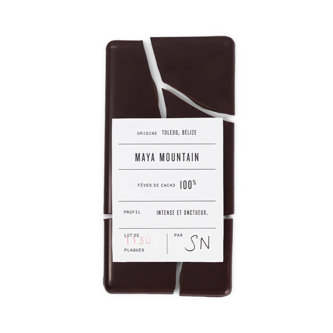 PLAQ Très Noir Tablette Chocolat 100% Maya Mountain