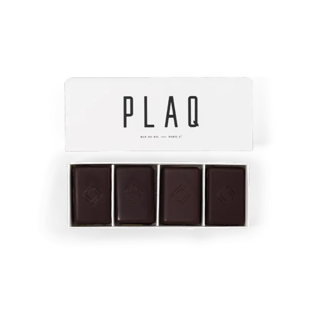PLAQ Boîte 32 Nano Plaq chocolat très noir 84% 4 origines