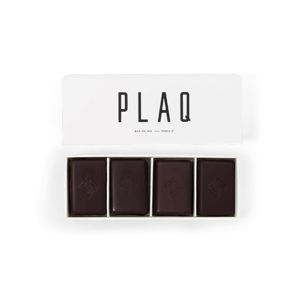 PLAQ Boîte 32 Nano Plaq chocolat très noir 84% 4 origines