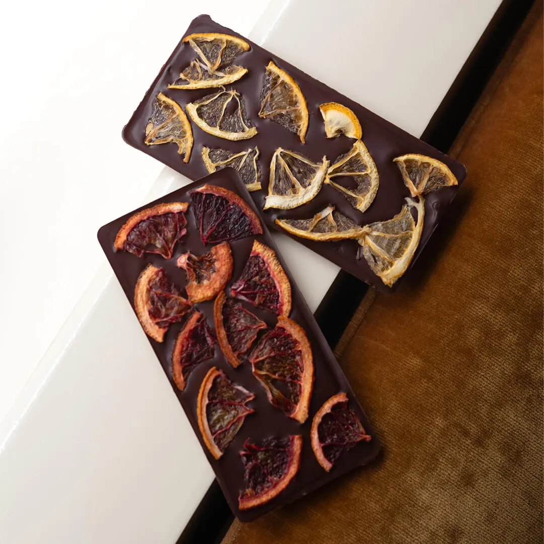 Plaq Maya Mountain Citron Meyer tablette chocolat noir